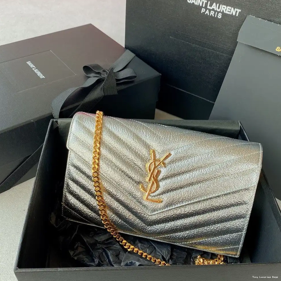 Tony Luxuries CASSANDRE YSL MATELASSÉ WALLET CHAIN 0512